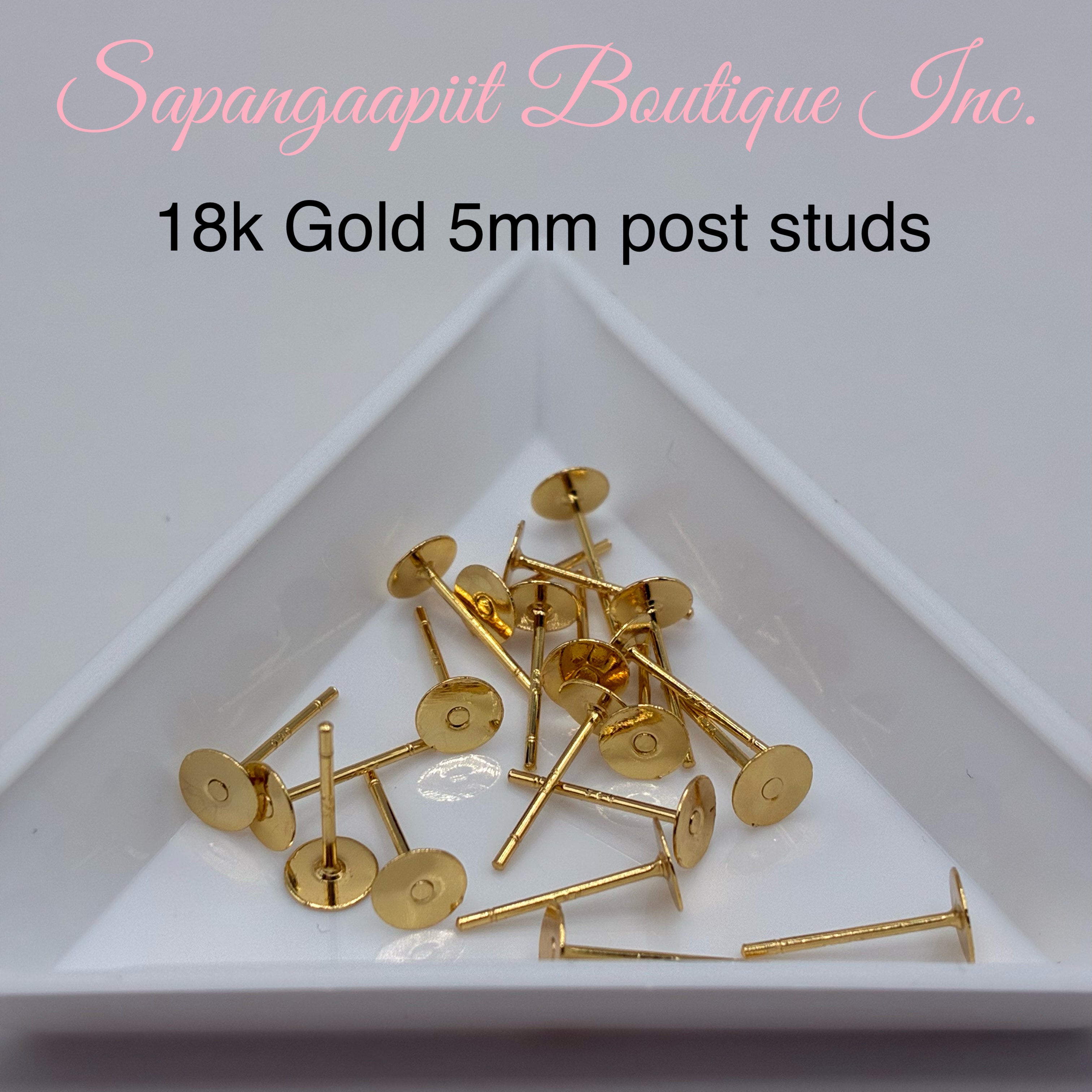 18k Gold post studs (20 pcs)
