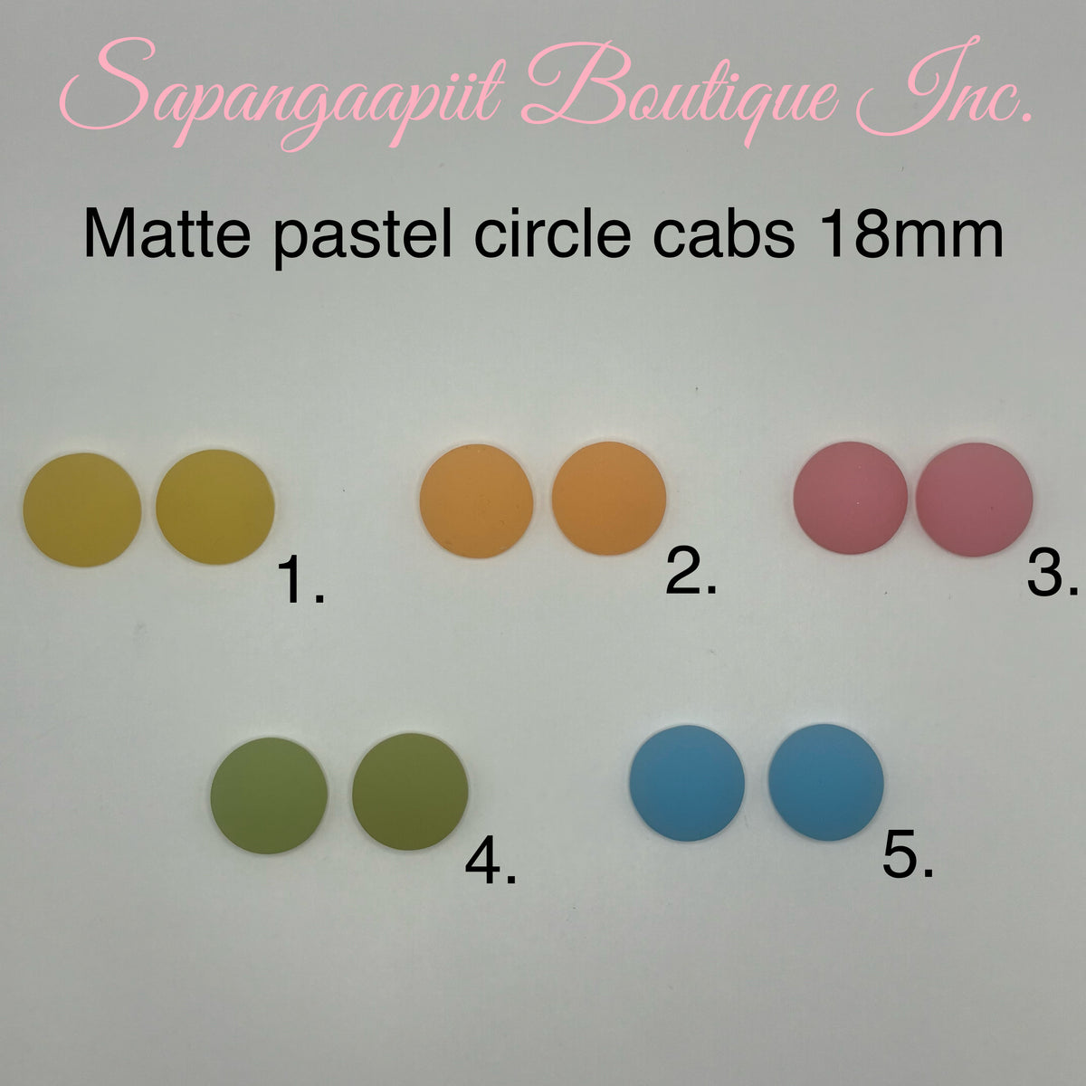 Matte pastel circle cabs 18mm