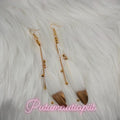 Beaded Feather Earrings with regular hooks