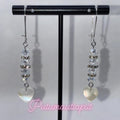 Beaded Heart dangle earrings with regular kidney hooks
