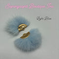 Light Blue Mink Fur - Gold Tassel