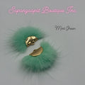 Mint Green Mink Fur - Gold Tassel