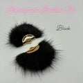 Black Mink Fur - Gold Tassel