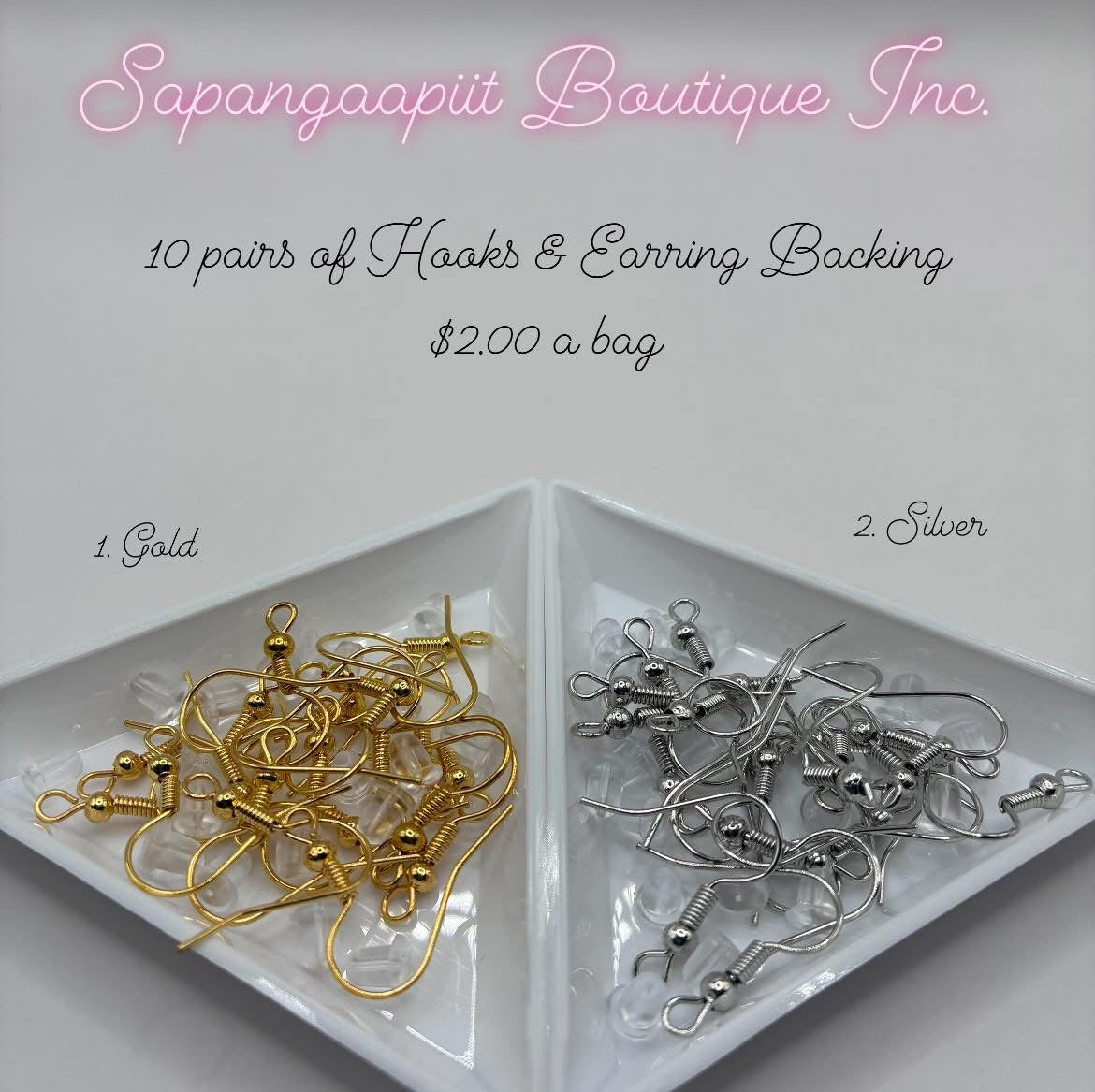 10 pairs of Hooks & Earring Backing