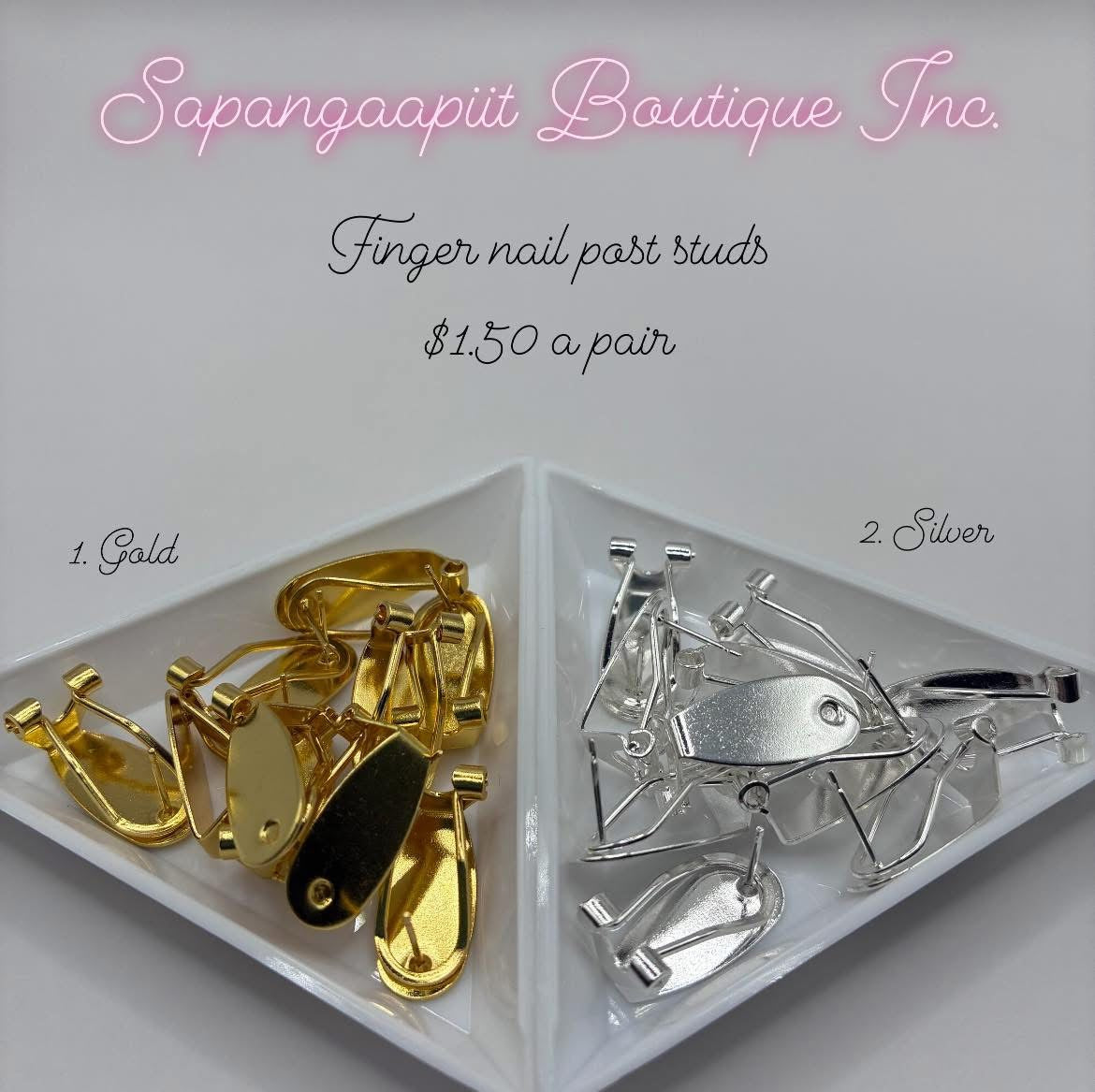 Finger nail past studs