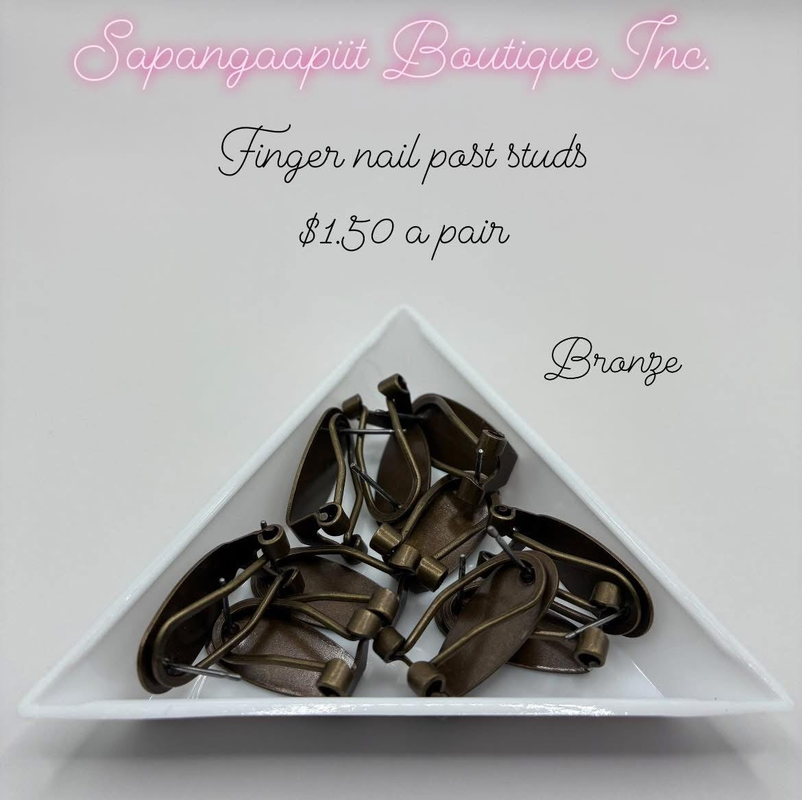 Finger nail past studs