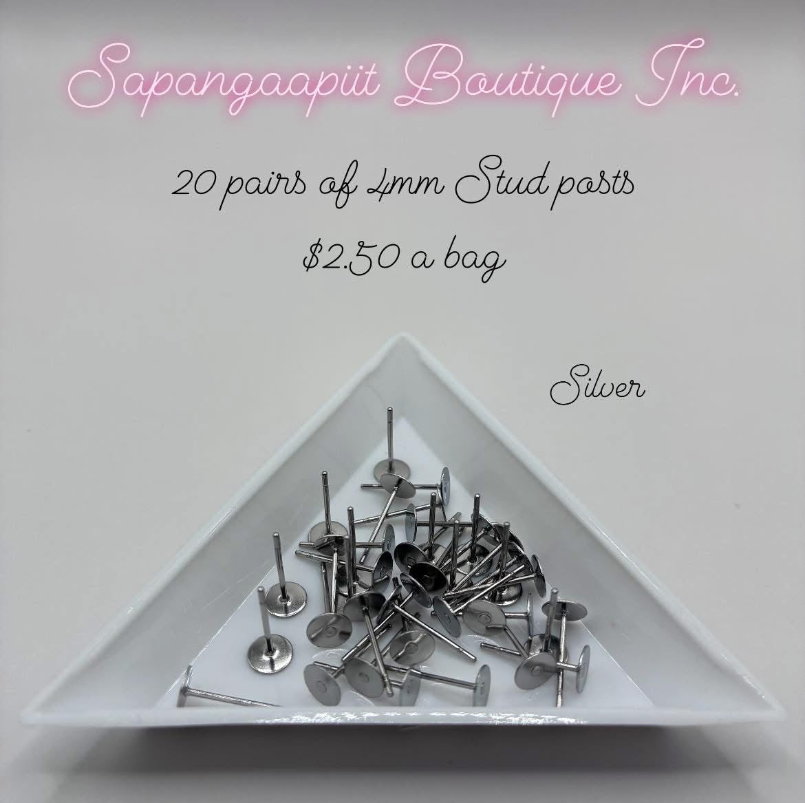 20 pairs of 4mm Stud pasts